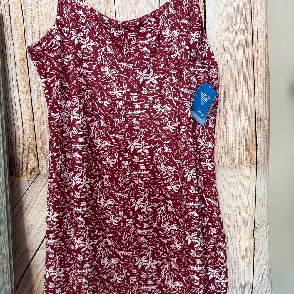 Columbia Maroon & White Floral Sleeveless Tank